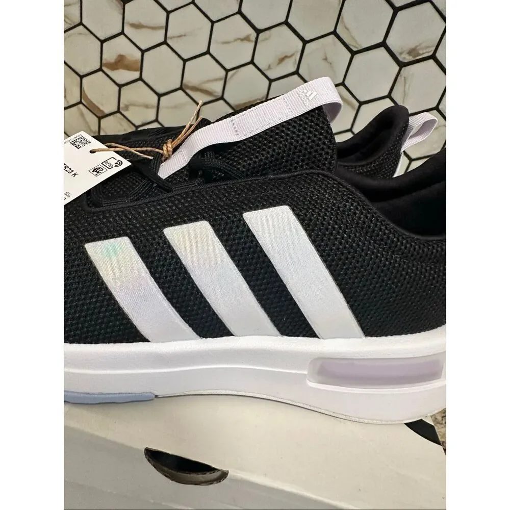 Adidas Black and White Racer TR23K Runner Iridescent Stripe Size Women’s 7
